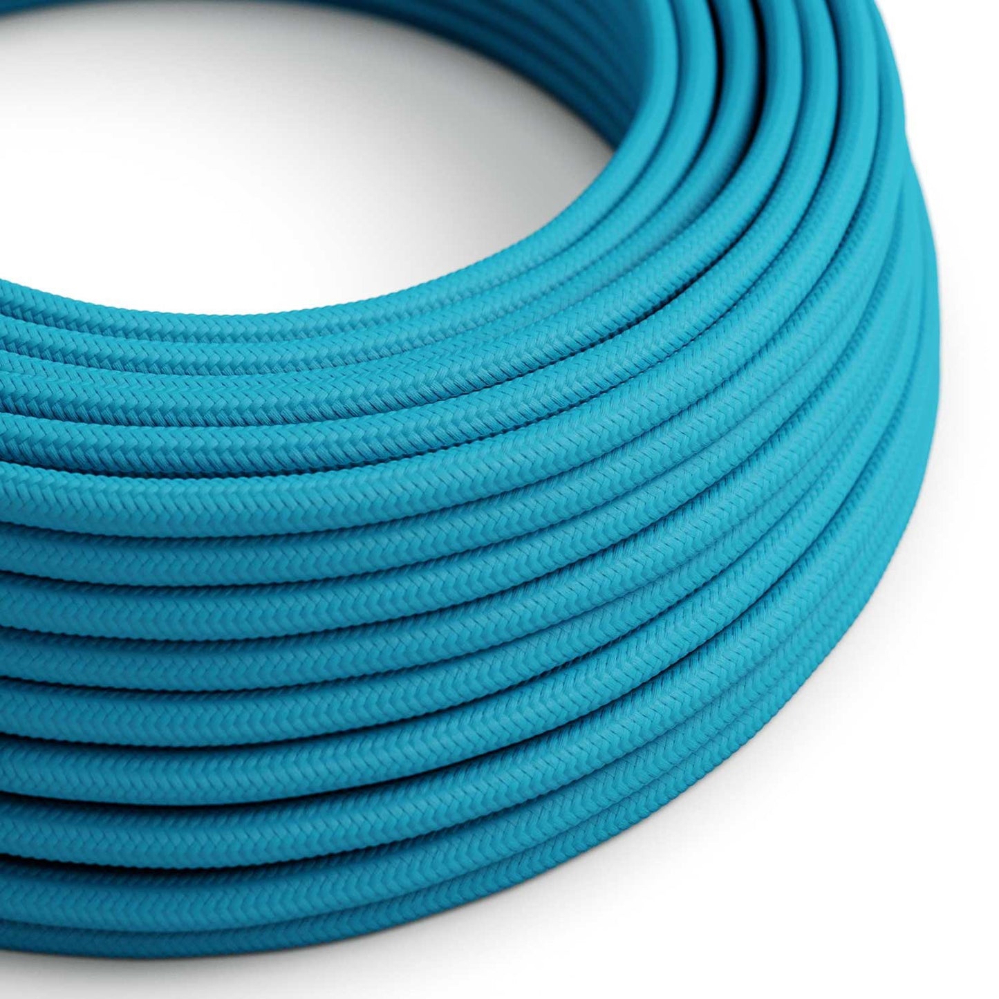 Blank blue cyan ægte dekorativ stofledning Rayon