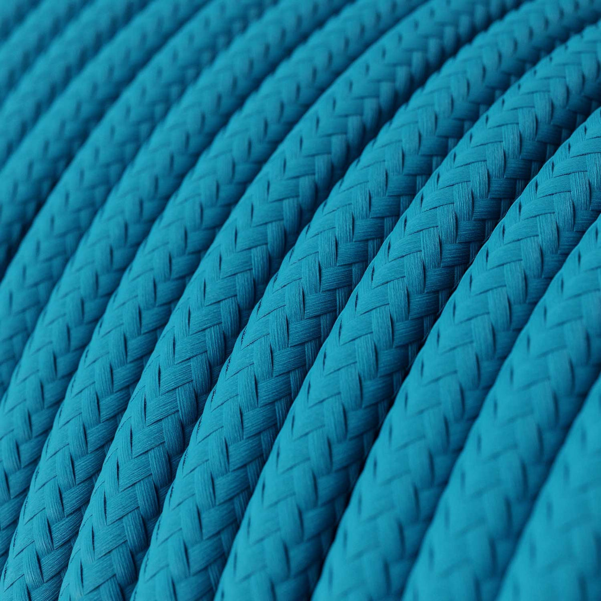 Blank blue cyan ægte dekorativ stofledning Rayon