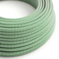 Grass green og hvid zigzag ægte bomuld dekorativ stofledning