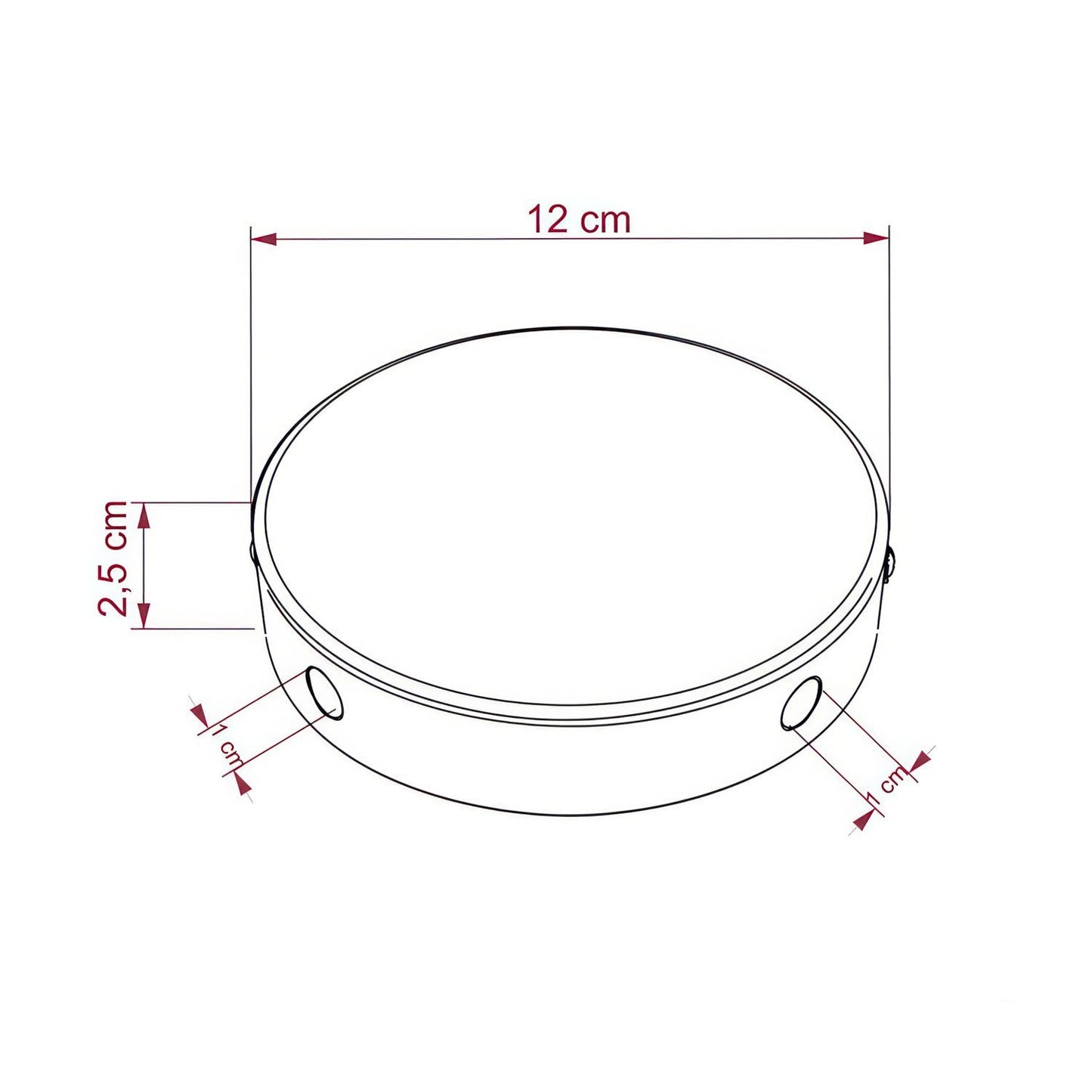 Roset 4 lamper sidehul Ø12 cm