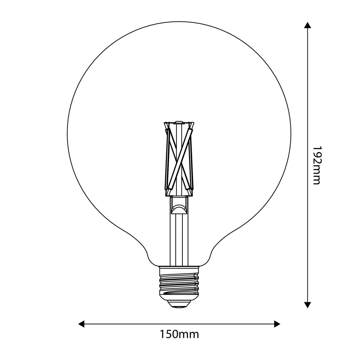 LED Porcelain G150 7W E27 Dimmable 2700K CRI95