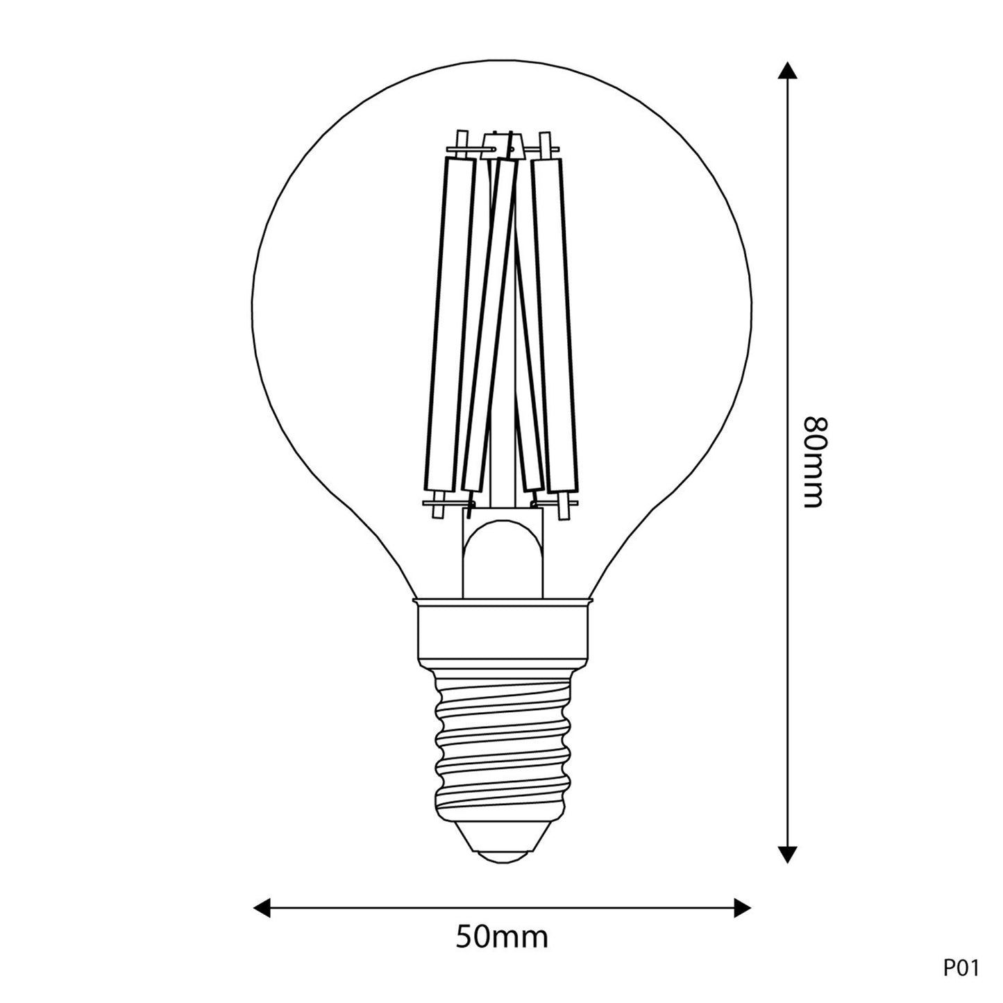 LED Porcelain Effect 5,9W E14 Dimmable 2700K CRI95