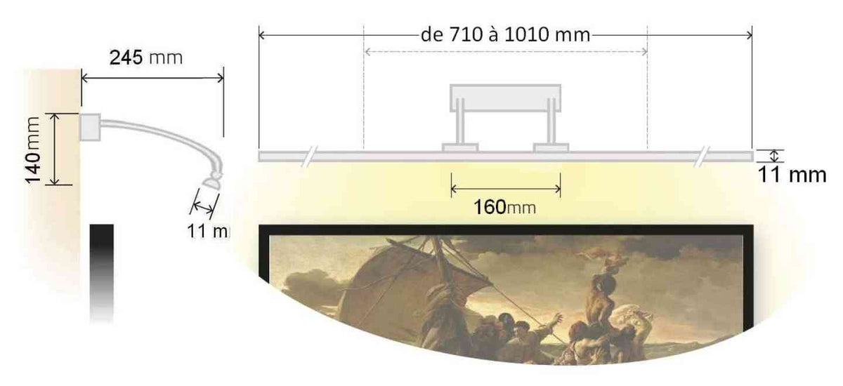 Paris LED 71-101 cm væg malerilampe