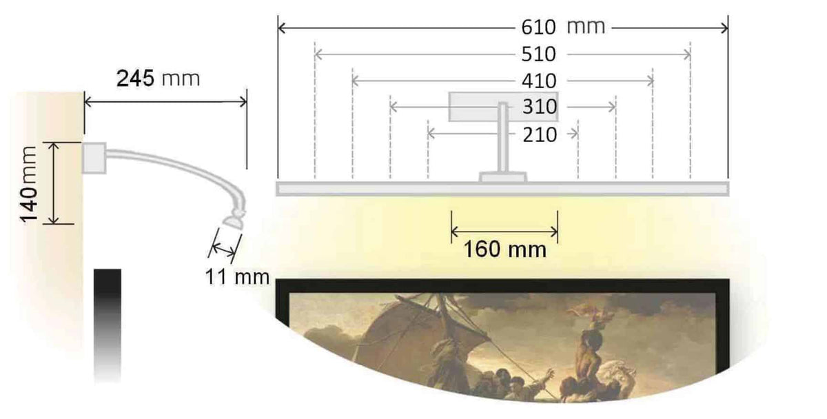 Paris LED 21-61 cm væg malerilampe