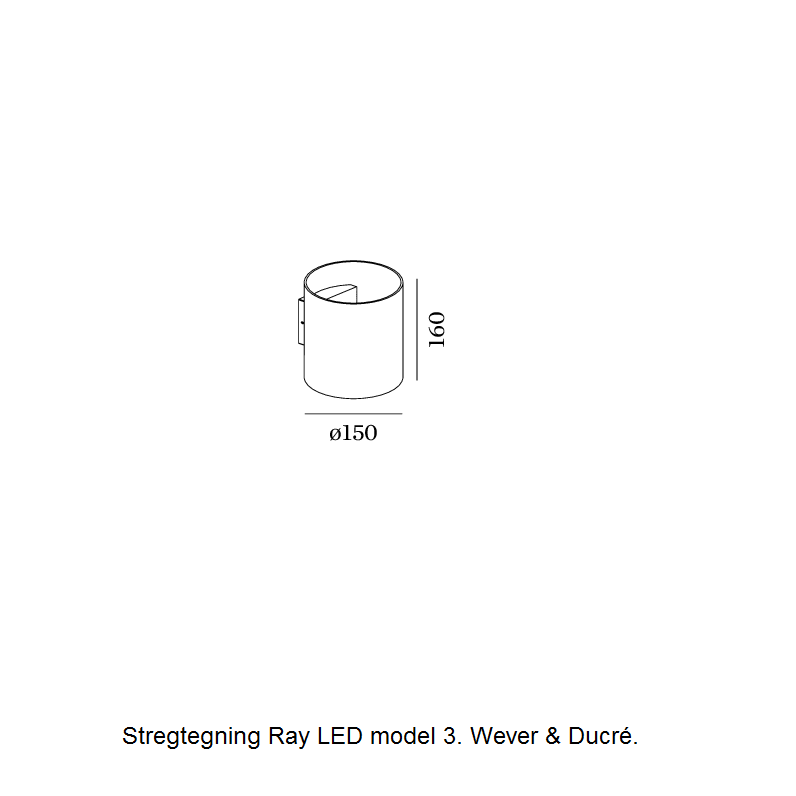 Stregtegning Ray LED væglampe Wever & Ducré model 3