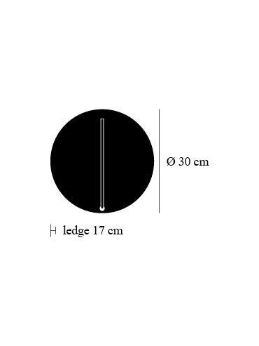 Stregtegning af størrelsen Luna 2 LED væglampe Catellani & Smith