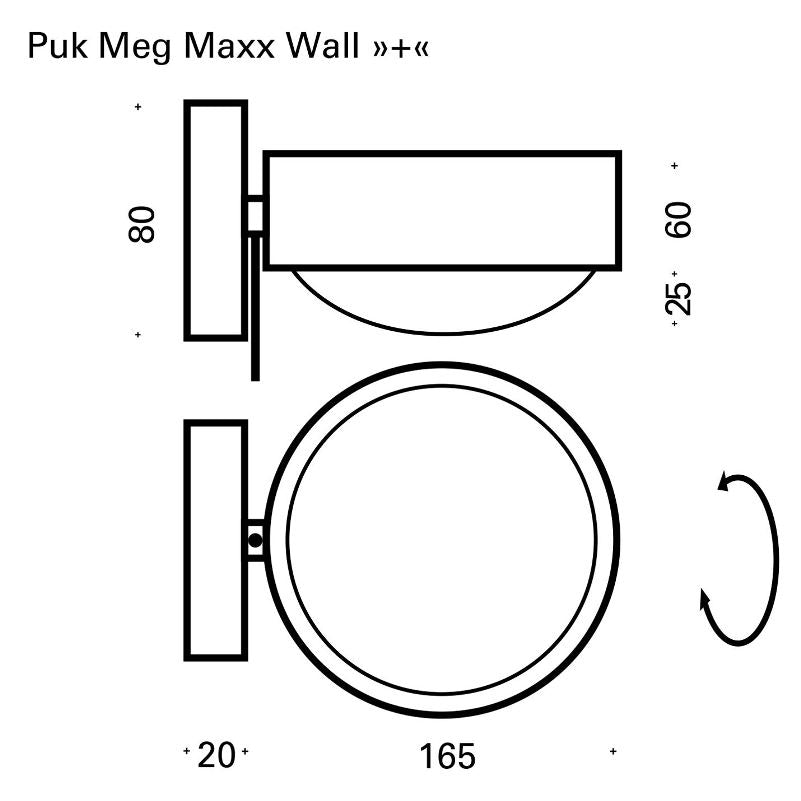 Stregtegning af puk meg maxx wall væglampe top-light 2