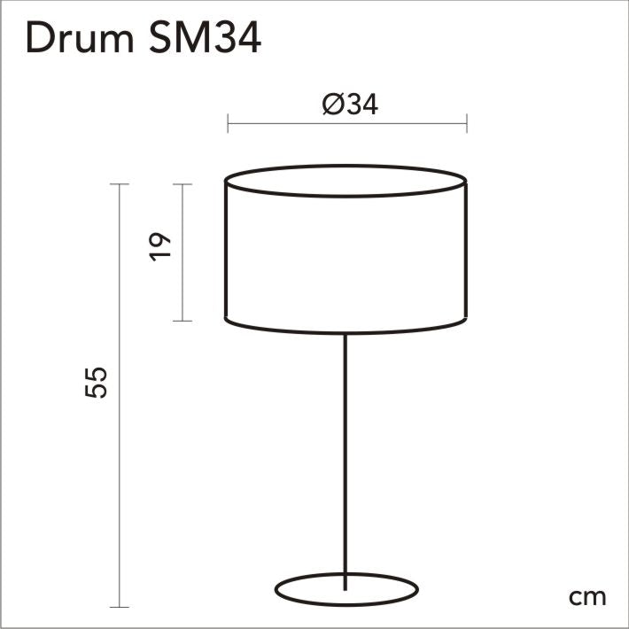 måltegning af drum sm34 bordlampe fra icono