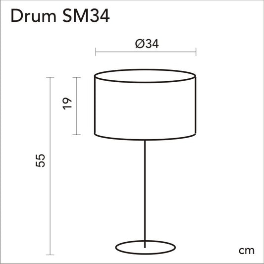 måltegning af drum sm34 bordlampe fra icono