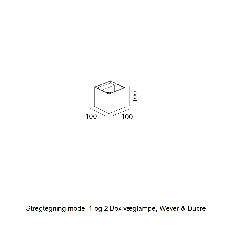Stregtegning Box LED væglampe Wever & Ducré model 1 og 2