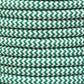 Ægte dekorativ stofledning i farven grøn og hvid zik-zak 2x0,75 mm