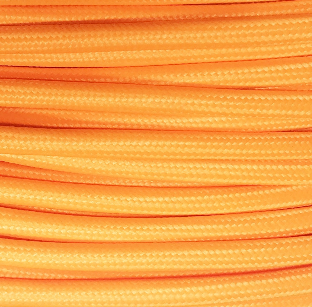 Ægte dekorativ stofledning i farven Fluorescerende orange 2x0,75 mm