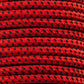 Ægte dekorativ stofledning i farven Rød / sort prikket 2x0,75 mm