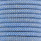 Ægte dekorativ stofledning i farven himmelblå og hvid zik-zak 2x0,75 mm