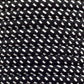 Ægte dekorativ stofledning i farven sort og hvid kryds 2x0,75 mm