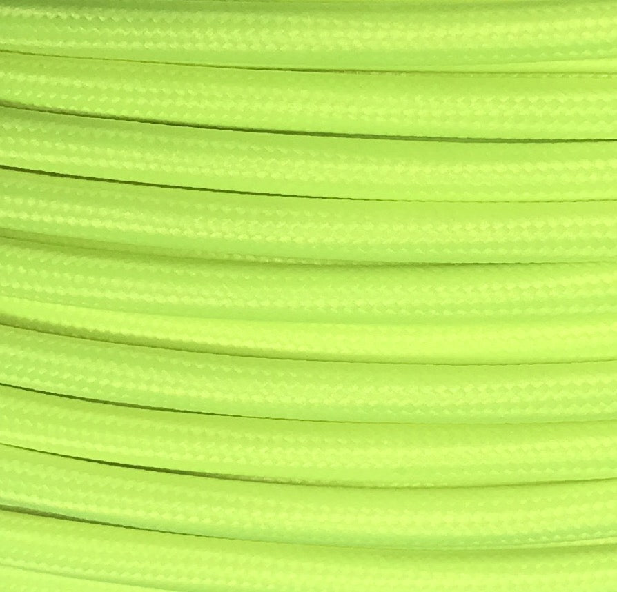 Ægte dekorativ stofledning i farven æblegrøn 2x0,75 mm
