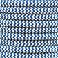 Ægte dekorativ stofledning i farven blå og hvid zik-zak 2x0,75 mm