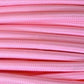 Ægte dekorativ stofledning i farven Lyserød 2x0,75 mm