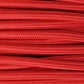 Ægte dekorativ stofledning i farven rød 2x0,75 mm
