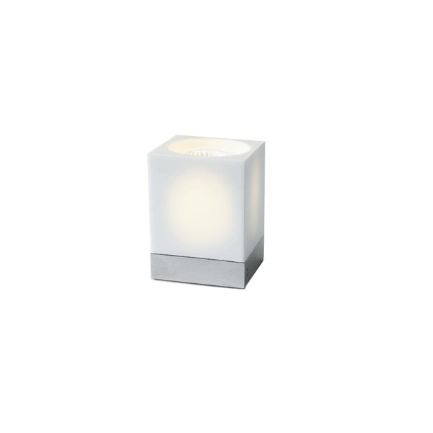 Ice cube (cubetto) bordlampe hvid med GU10 fatning krystal Fabbian
