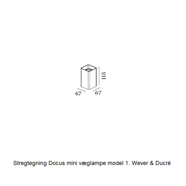 Stregtegning Docus mini væglampe Wever & Ducré model 1
