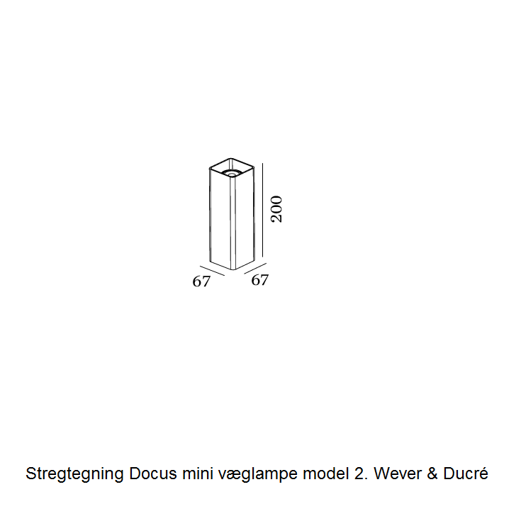Stregtegning Docus mini væglampe Wever & Ducré model 2