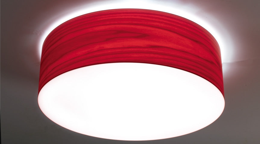 Drum loftlampe i rød i Ø 70 cm