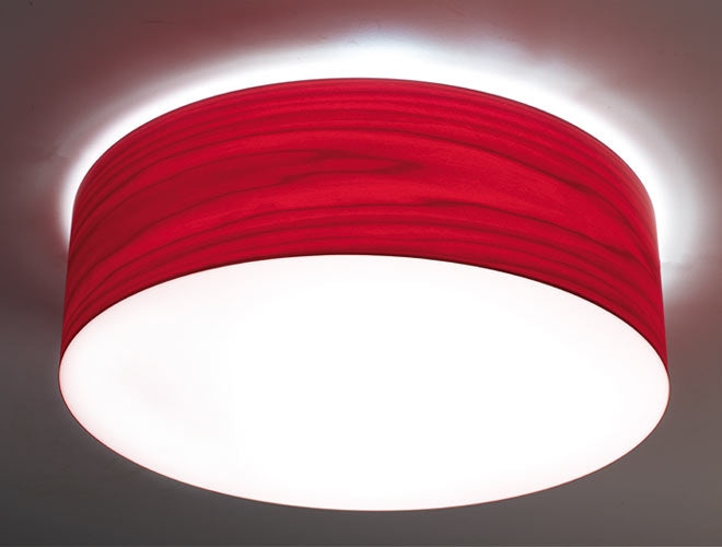 Disk loftlampe i rød i Ø 70 cm