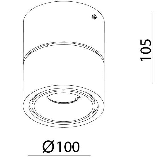 Stregtegning af Easy Build on ceiling /wall LED 10W Scan studio