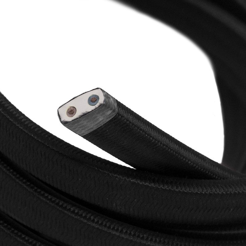 Lyskæde kabel sort stof 2x1,5mm2 Lamper 4U