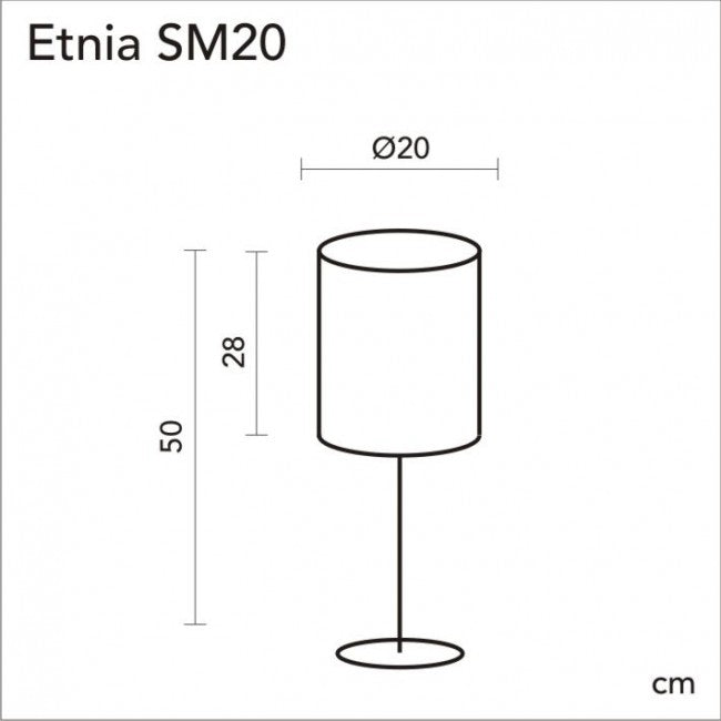 måltegning af etnia sm20 zebrano bordlampe icono