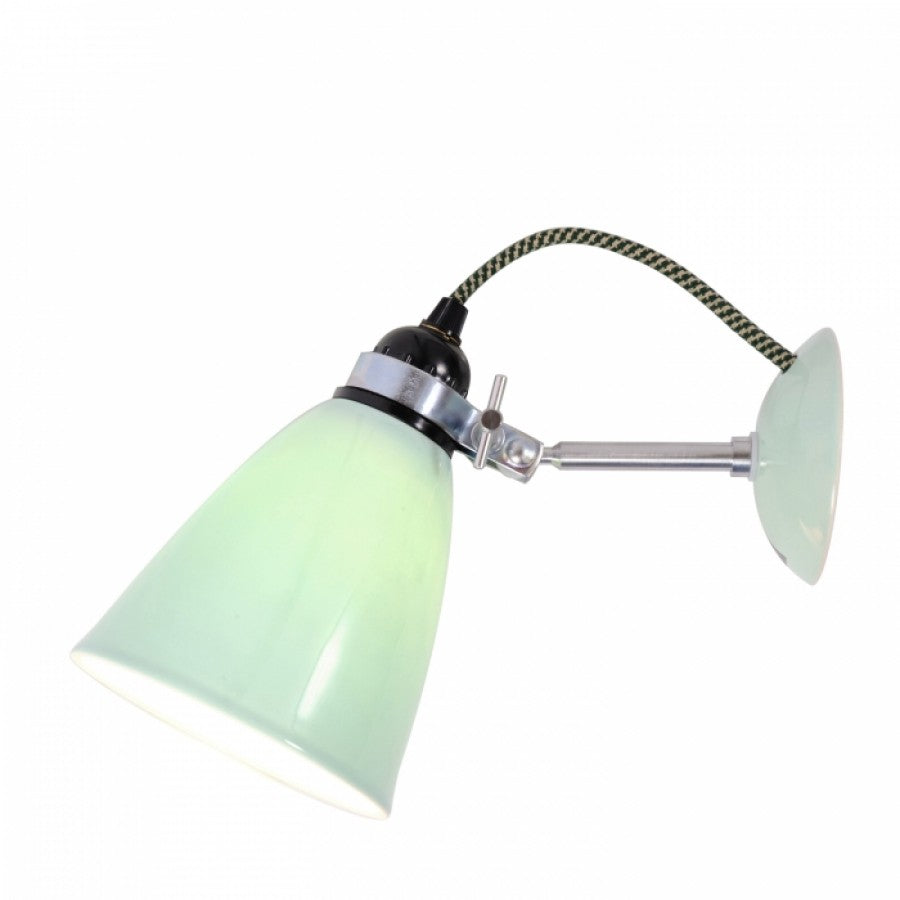 Hector small dome væglampe pastel grøn porcelænskærm fra original BTC