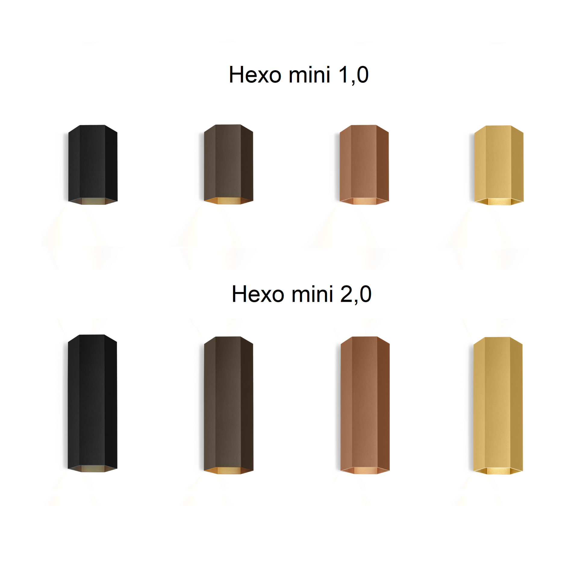 Hexo mini vist i lille og stor model og i alle farver væglampe fra Wever & Ducré