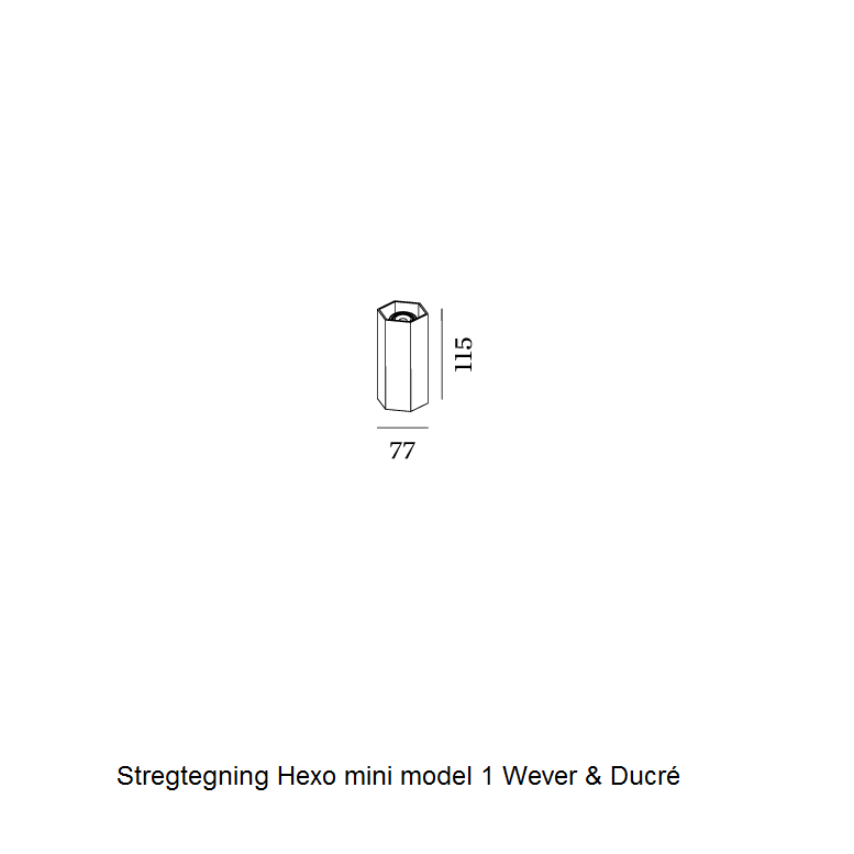 Stregtegning Hexo mini væglampe Wever & Ducré model 1
