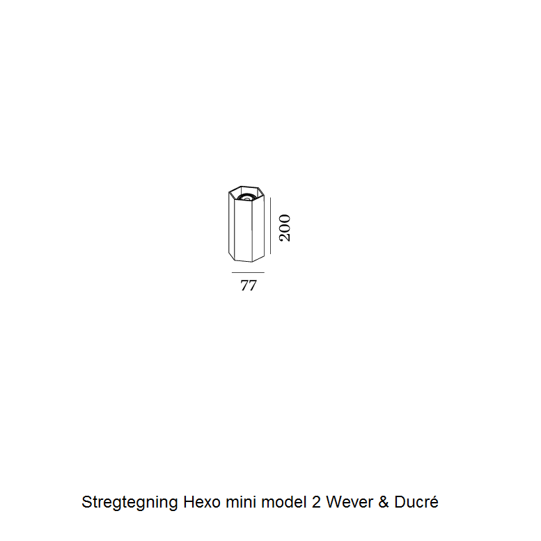 Stregtegning Hexo mini væglampe Wever & Ducré model 2