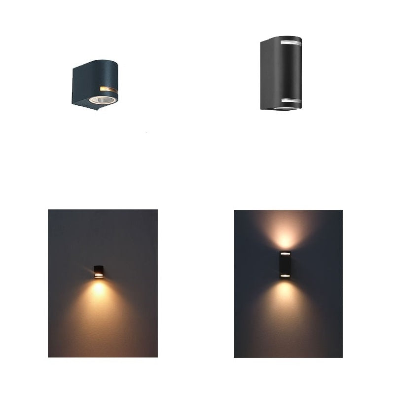 Væglampe rund singel og dobbelt med billede af lyseffekt fra Sunflux