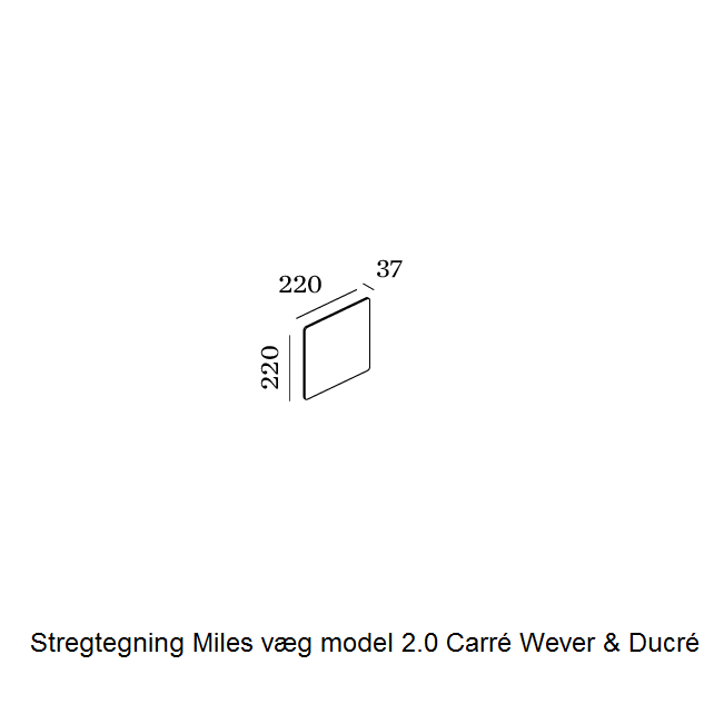 Stregtegning Miles LED væglampe Wever & Ducré model 2.0 carré