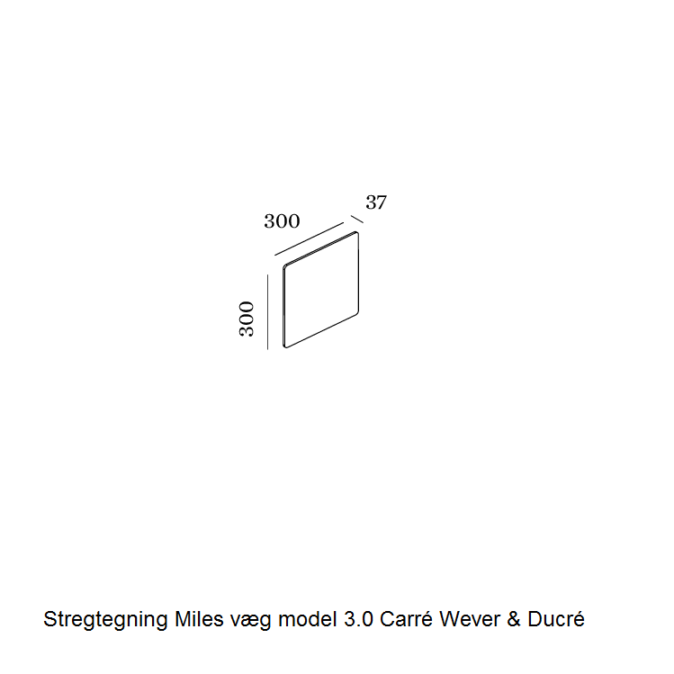 Stregtegning Miles LED væglampe Wever & Ducré model 3.0 carré