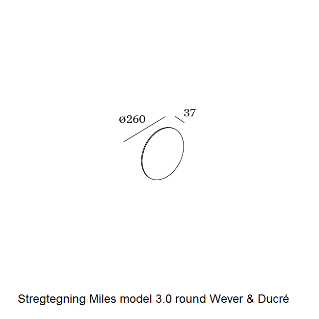 Stregtegning Miles LED væglampe Wever & Ducré model 3.0 round