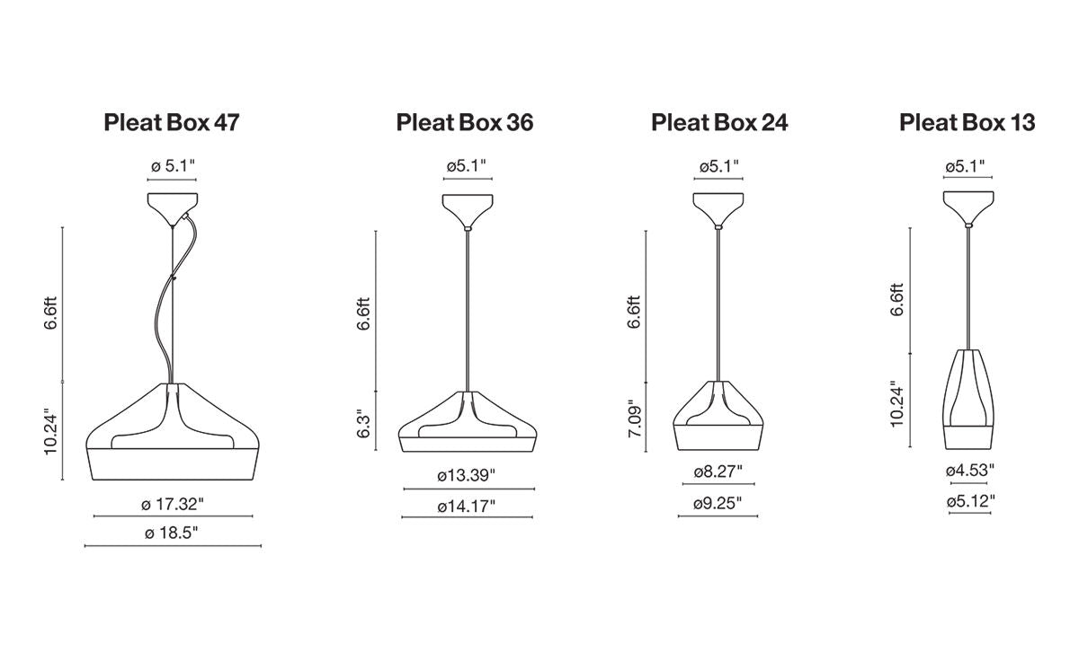 Stregtegninger af Pleat box  fra marset