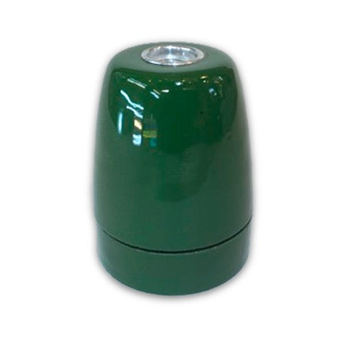 E27 Porcelæns fatning vist i grøn