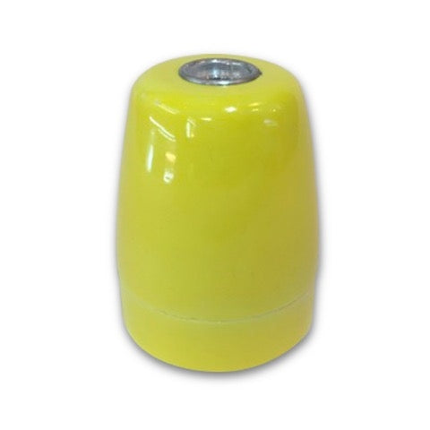 E27 Porcelæns fatning vist i gul