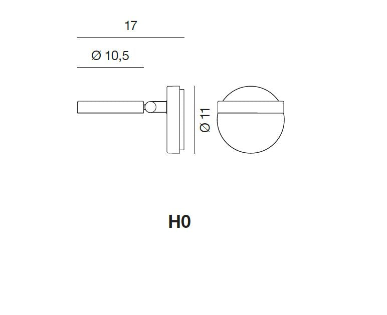 måltegning på String H0 væglampe fra Rotaliana