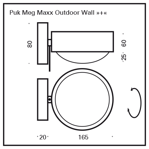 Puk Maxx Outdoor væglampe fra Top-light (Outlet)