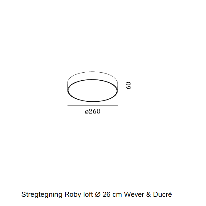 Stregtegning Roby loftlampe Wever & Ducré Ø 26 cm