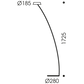 Mål tegning af Glance Curved LED Pendel fra Oligo 