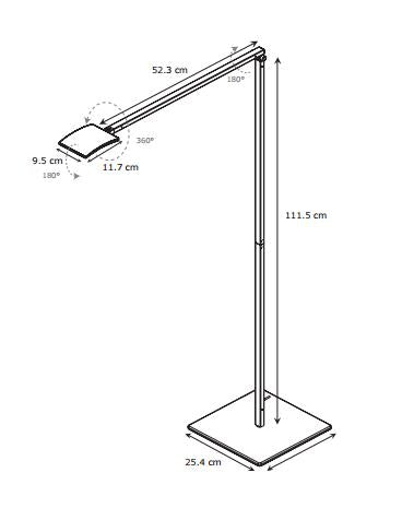 Stregtegning af Mosso Pro gulvlampe fra koncept