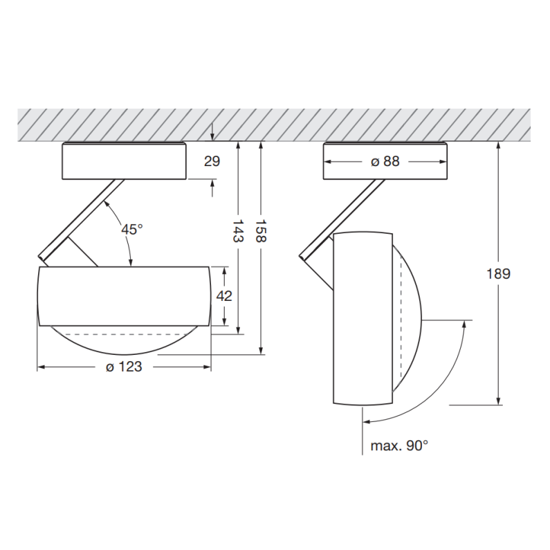 måltegning af piú alto 3d VOLT LED fra occhio