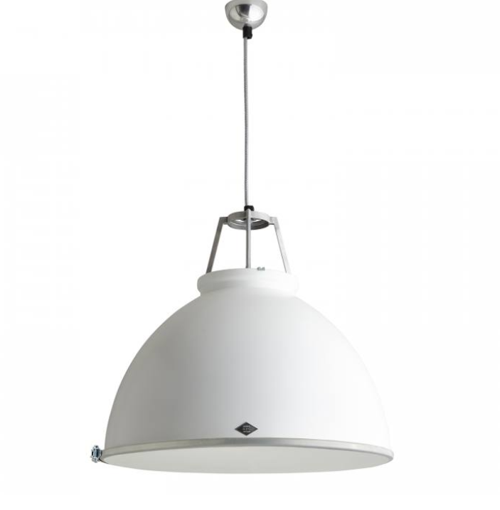Titan pendel hvid med hvid glas bund i