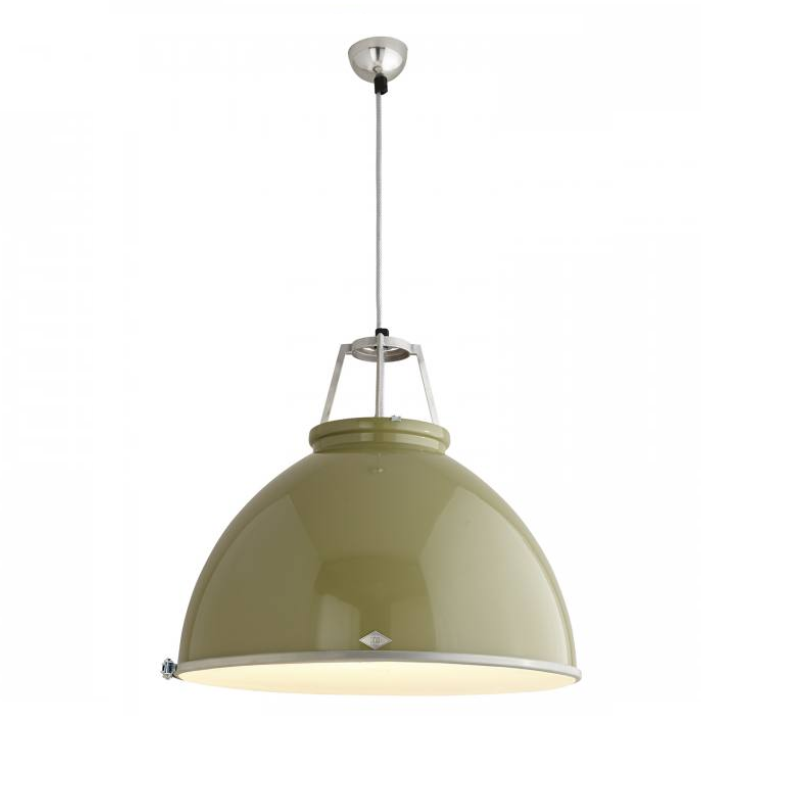 Titan pendel hvid med hvid glas bund i